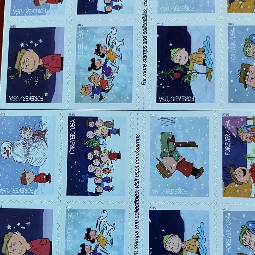Charlie Brown Christmas Postage Stamps 5 books